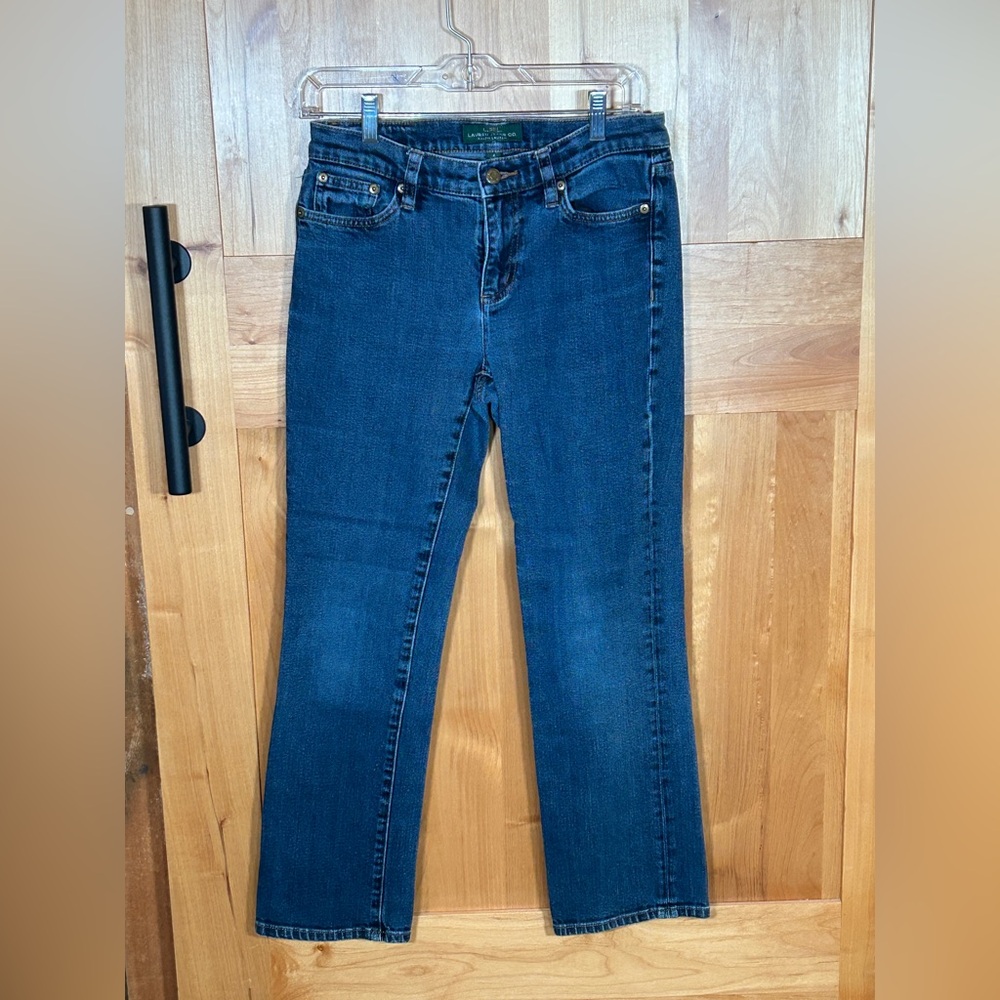 Lauren Jeans Co. by Ralph Lauren Women's Straight Leg Blue Jeans